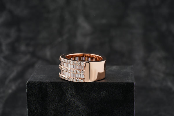 buy double row baguette ring