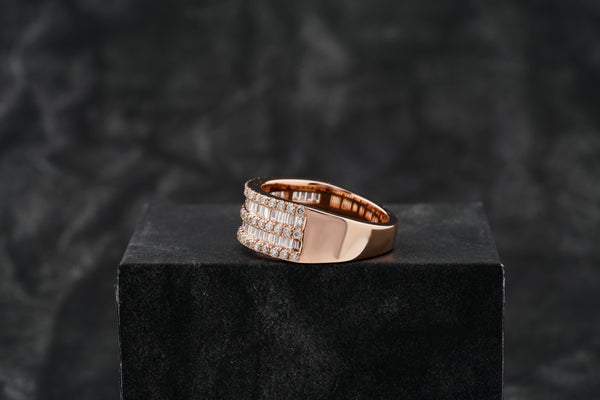 buy thin double row baguette hip hop ring