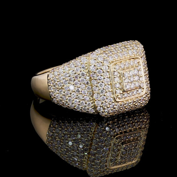 high hip hop  square frame diamond ring