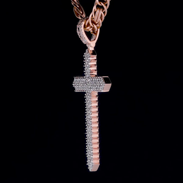 legacy ice jagged edge cross pendant